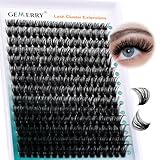 Einzeln Wimpern 80D DIY Cluster Wimpern 0.07 D Curl 10-18 Mix Individuelle Wimpern Extensions Wimpernverlängerung Volume Wimpernbüschel Wimpern zu Hause GEMERRY Wimpern (80D-0.07D-10-18mm)