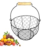 Eierkorb für die Arbeitsplatte, Vintage-Küchen-Organizer aus Eisen mit Griff, Hühnereier-Halter, Sammelkorb – für Küche, Speisekammer, Organisation, Zuhause, Bauernhaus, Gemüse, Kartoffeln