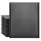 POLONO Luftpolster-Versandtaschen, 21,6 x 30,5 cm, selbstklebend, gepolstert, Schwarz, 25 Stück