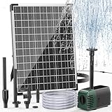Biling Solar Teichpumpe 20W 1200L/H Förderleistung, Solar Springbrunnen für außen mit 2M Bachlaufschlauch Filter DIY Solarpumpe 5M Leitungslänge Bachlaufpumpe Solar für Teich, Garten, Wasserfall