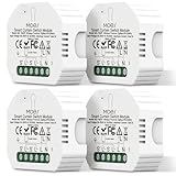 MOES 4 Pack Tuya Zigbee RF433 Smart Rolladenschalter Relais Modul, Rolladen Jalousien Zeitschaltuhr Schalter für Rollladenmotor, Alexa Google Smart Life【Tuya ZigBee Hub erforderlich】