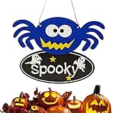 Luckxing Halloween-Kürbis-Holzschild - Happy Halloween Theme Boo Spooky Türschilder - Halloween Thema Party Supplies Ornament Wandkunst