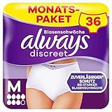 Always Discreet Inkontinenz Pants Gr. M (36 Höschen) Monatspaket, diskreter Schutz & hohe Saugstärke, geruchsneutralisierend, 4 x 9 Stück (Verpackung kann variieren)