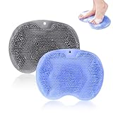 SoeUyd 2 Stück Bath Massage Pad, Fußbürste für die Dusche, Rutschfestes Silikon Massagepad,Scrubber-Massagegerät für Reinigung, Peeling, Fußzirkulation, Lindert Fußmüdigkeit Ohne Sich zu Bücken