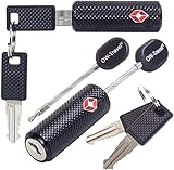Kabel Schloss mit Schlüssel (2er) OW-Travel Kofferschloss Vorhängeschloss Gepäckschloss Sicherheitsschloss Schlüsselschloss TSA Lock Cable USA Schloss für Reise Koffer Spind Rucksack (Schwarz)