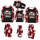 Yekdmxop Passende Familien-Pyjama-Sets Weihnachtspyjamas Familie Rentier Weihnachtspyjama Paar Zweiteiliges T-Shirt und Hose Angebot Christmas Pjs Matching für Mama Papa Kind Neugeborene B, Schwarz ,