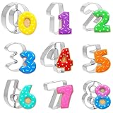 Zahlenausstecher aus Edelstahl, 9-teiliges Set (0-9) – ca. 8 cm, Keksausstecher für Plätzchen, Fondant | Mit 6/9 Umkehrfunktion | Ideal für Kindergeburtstag & Backprojekte