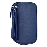 Klyrith Diabetiker Tasche, Doppelschicht Medikamente Tragetasche für Glukose Meter, Insulin Pen, Teststreifen, Spritzen, Nadeln, Aufbewahrungstasche für Blutzuckermessgerät Diabetes-Zubehör,Marineblau