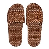 OATIPHO 1 Paar Rattan-Gras-Sandalen Plateausandalen Papa floppen Hausschuhe Unterstützung Zehe sommerschlappen sommerhausschuh Rattan-Slipper einfache Sandalen mit flachem Boden PVC Black