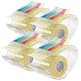 PEARL Haftnotizenspender: 4er-Set Haftnotizen-Spender je mit 10 m Rolle & 80 Index-Haftstreifen (Post-It-Roller, Haftnotizspender, Notizblock)