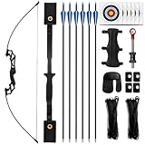 SERfawnCH 30lbs Recurvebogen-Set mit Nylon-Griff und Übungspfeilen für Outdoor-Bogenschießen & Zielübungen (Essenziell)
