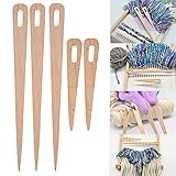 5 STÜCKE Big Eye Stricknadeln, Holz Weben Häkelnadel Hand Webstuhl Stick Holz Strickgabel Augennadel Tapisserie Webstuhl Werkzeug