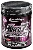 IronMaxx Krea7 Superalkaline Kreatin Pulver - Kirsche 500g Dose | Hochdosierte 7-Komponenten-Formel | Vegan & Zuckerfrei