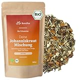 BIO Johanniskraut Tee mit Tulsi, Kakaoschalen, Zitronengras und weiteren aromatischen Kräutern - sanft-würziger Kräutertee 100g