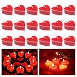 18 Stücke Herzförmige Romantische Teelichter, Romantisches Herz-Teelicht Set, Rot, Klassisch, Tropflos, Indoor, Hochzeit, Valentinstag, Heiratsantrag, Jubiläumsfeier