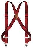 HNYIODA Seitliche Clips Hosenträger für Herren, 3,6 cm, robuste Hosenträger für große und große Männer, Rot/Ausflug, einfarbig (Getaway Solids), Einheitsgröße
