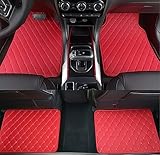 QQLADY Auto Fußmatten für Toyota Prado (5 Seats) 2010-2024 LHD, Leder Allwetter Wasserdicht Anti-Rutsch Auto Bodenmatten, Abriebfest Teppich Matten, Innenraum Zubehör,A Red