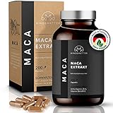 Maca Kapseln HOCHDOSIERT – schwarzer Maca Extrakt 20:1 entspricht 24.000mg Pulver pro Tagesdosis – OPTIMIERT mit L-Arginin, Zink, B6 & B12 – 200 laborgeprüfte Kapseln VEGAN, ohne Zusätze & MADE IN DE