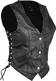 GEARX Damen Lederweste Motorrad Vitange Biker Fashion, S