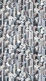 A.S. Création Livingwalls Fototapete 3D Stadt Skyline Grau 382501 The Wall 1,59 m x 2,80 m Wohnzimmer Schlafzimmer Küche Flur Esszimmer Büro
