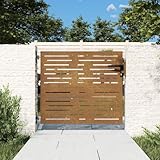Mengtu Gartentor Zauntor Gartentür Metalltor Zauntür Gartenpforte Hoftor Einfahrtstor Einzeltor | Doppeltor Tor Garten Zaun Pforte 85x100 cm Cortenstahl Quadratisches Design Garten Möbel