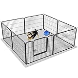 Yaheetech Freilaufgehege für Kleintiere Welpenauslauf mit Tür Laufgitter Welpenfreigehege Hundegehege Laufstall für Hund, Katze, Welpe, Kaninchen 8 Gitter je 80 x 60 cm