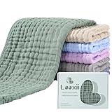 Looxii Mullwindeln Baby Spucktücher 6er Set Mulltücher 27x47 cm Stoffwindeln 6 Lagig Saugstark Faltwindeln 100% Baumwolle Waschlappen für Baby Neugeborene Premium Qualität Mehrfarbig