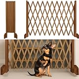 Treppenschutzgitter für Hunde - Absperrgitter - Türschutzgitter - Hundeschutzgitter - Hundebarrieren - verstellbar Trennwand - ohne Bohren - 30-117cm breit - aus Holz