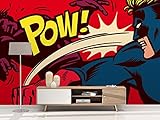 Wandtapete aus Vinyl und Wandtapete Comic Pow! | Fototapete | Deko Vinyl | Wand | Tapete | verschiedene Größen | Dekoration für Esszimmer, Wohnzimmer, Schlafzimmer ... 400x300cm