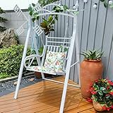 Outdoor Verandaschaukel für Erwachsene – Schwerlast-Metallrahmen mit bequemem Sitzkissen & Armlehnen, unterstützt bis zu 150 kg, ideal für Terrasse Entspannung