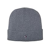 Tommy Hilfiger Herren Am0am02444 Strickmütze, Grau (Monument Heather), One Size (Herstellergröße: OS)