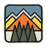 Finally Home Patch zum Aufbügeln - Retro Berge | Adventure Aufnäher Patch, Vintage Outdoor Aufbügelbilder, Berg Patches zum Aufnähen, Wald Bügel Patches, Mountain Bügelbild, Natur Flicken