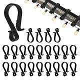 Gcstnn Dachrinnenhaken für Lichterkette, 40x Befestigung Lichterkette Outdoor Dachrinnenhalter Dachrinne Sunststoff für Weihnachten Lichterketten Weihnachtsbaum Außen-Schwarz