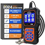 DonosHome Batterietester KFZ 100-3000 CCA 6V/12V/ 24V Batterie Tester Auto Lasttester BT60 Autobatterie Tester Digital Batterieprüfgerät für PKW LKW ATV Boot Motorrad Car