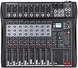 Depusheng DT8 Professioneller 8 Kanal audio Mixer DJ Soundboard with Interface USB Computer MP3 Eingang 48V Phantomspeisung