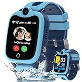 4G Smartwatch Kinder, Kinder Smartwatch mit GPS und Telefon, IP68 Wasserdicht GPS Uhr Kinder, Videoanruf Voice Chat SOS Schulmodus Wecker Spiel, Kinderuhr Geschenk für Mädchen und Jungen 3-14 Jahren