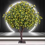KIBONCY Künstlicher Osmanthusbaum, gefälschter Seidenbaum mit grünen Blättern Faux Tree Plant Arrangement für Home Party Hochzeitsdekoration 4x4m/13x13ft