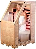 newgen medicals Infrarotkabine: Kompakte Infrarot-Sitzsauna aus Hemlock-Holz; 760 W; 0.62 m² (Infrarotsauna, Mini Sauna, Infra rot hochwertigem)