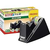 tesa Easy Cut Economy Klebebandabroller mit ecoLogo für Tische/Ökologischer Tischabroller mit Anti-Rutsch-Technologie für Klebefilm bis 10 m x 15 mm