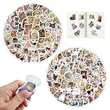 Niedliche Katzen-Aufkleber, 200 Stück, wasserdicht, Vinyl-Aufkleber, ästhetische Aufkleber für Katze, Wasserflasche, Kühlschrank, Katze, Aufkleber, Kawaii-Tieraufkleber für Katzenliebhaber, Handy