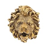 HOODANCOS Wandmontierter Löwenkopf Springbrunnen aus Wetterbeständigem Harz Dekorativer Gartensprinkler und Säulenbrunnen Aufsatz für Außen Stilvolle Wasserfontäne zur Garten und