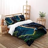 SOJFGSNAJ Eule Bettwäsche Damen Kinder Mädchen Wendebettwäsche Für Einzelbett - Bettbezug -Bettdeckenbezug Set Mit Reißverschluss Super King（260x220cm）