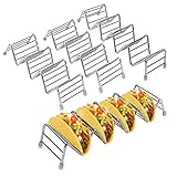 4er-Pack Taco-Halter Platz für 16 bis 20 Tacos, rostfreier Taco-Ständer aus Edelstahl für jeweils bis zu 3-4 Tacos, Taco-Backblech