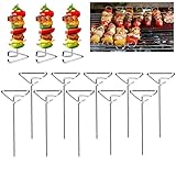 Edelstahl-Spieße für Heißluftfritteuse und Ofen, 10 cm stehend, kleine Metall-Schaschlikstäbe (10 Stück Dreieck), 20 Stück