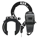 AXA Block XXL Rahmenschloss und ULC 100 Einsteckkette - Fahrradschloss Hohe Sicherheit - Sicherheitslevel 12 - Kettenschloss mit 8 mm gehärtete Stahlkettenglieder - ART 2 Geprüft - für E-Bikes