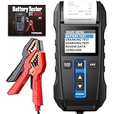 TOPDON Autobatterietester 12V/24V BT300P, 100-2000CCA Batterietester mit drucker, Lade- und Anlasssystem Analysator, Verfügbar für Heimwerker und Profis, für Auto Motorrad SUV LKW Boot.