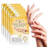 Handmaske 5 Paar Honig Milch Feuchtigkeitsspendende Handschuhe Handpflege Feuchtigkeitshandschuhe Für Cracked Trockene Alternde H?nde Frauen M?nner