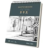 Skizzenbuch A4 für Künstler - Spiralgebundenes Zeichenblock mit Perforierten, Säurefreien Seiten - Für Bleistift, Stift & Kohle - Robustes Kunst-Journal - 100 Blatt