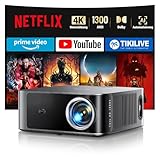 Beamer 4K【Offizielles Netflix & Dolby Audio】 Toptro 1200 ANSI Smart Beamer Heimkino, 1080P Full HD Video Projektor mit Zwei-Wege Bluetooth WiFi, KI-Autofokus & Trapezkorrektur für Outdoor/Handy