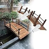 Gartenbrücke, rustikale Fußgängerbrücke für Teich und Gehweg, einfach zu bauen, 1,5 m, 1,2 m, 1,8 m Optionen, inklusive Schrauben